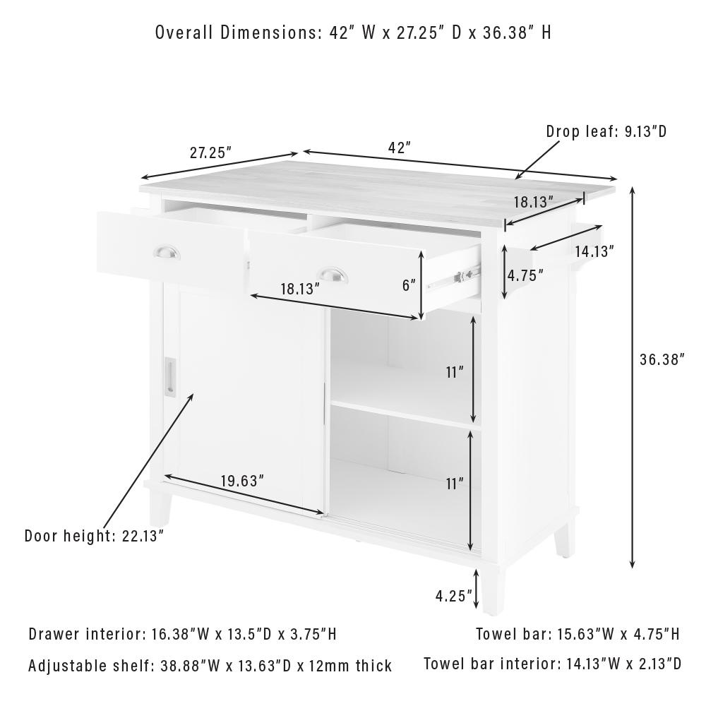 Cora Drop Leaf Kitchen Island Emerald/Natural