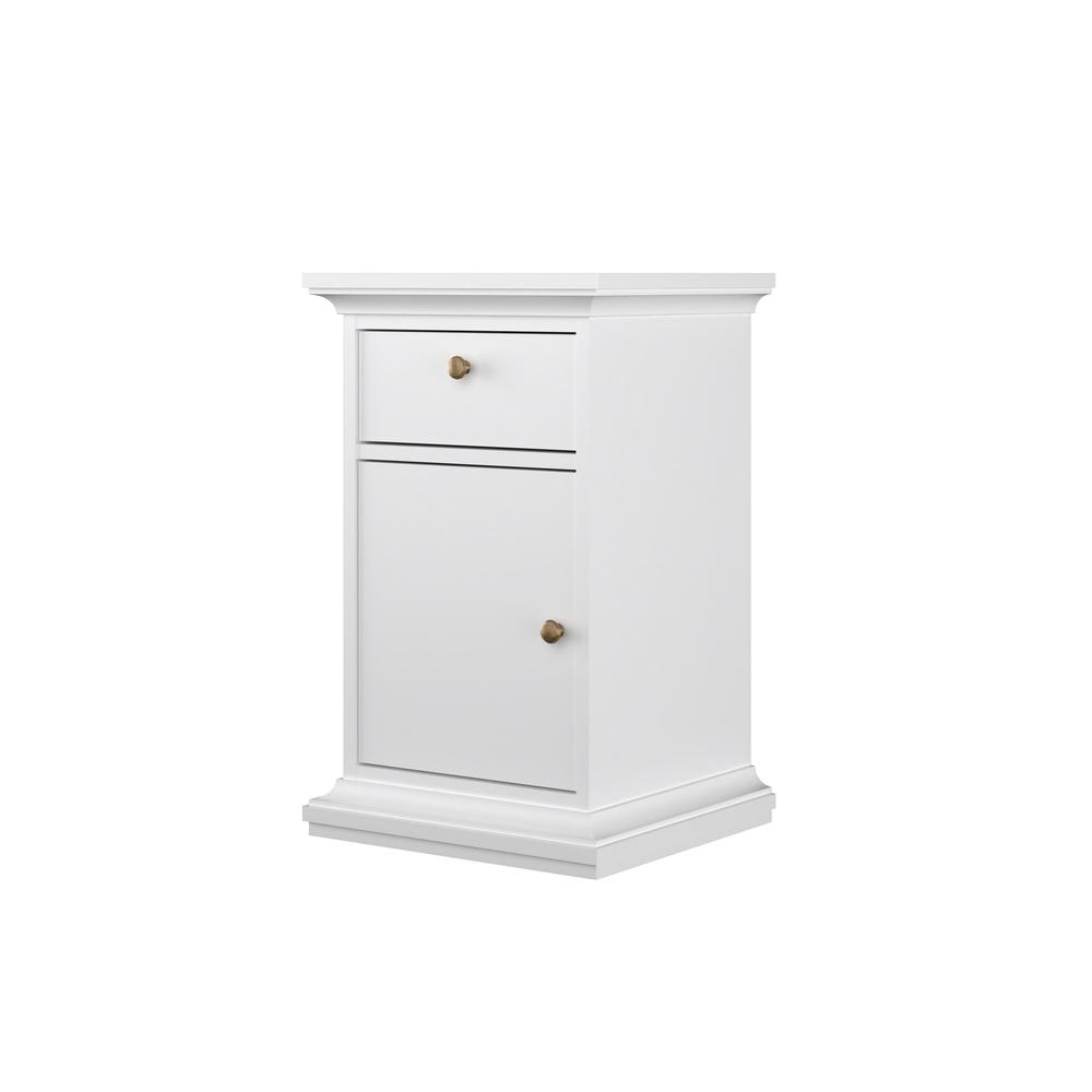 Sonoma 1 Drawer, 1 Door Nightstand, White