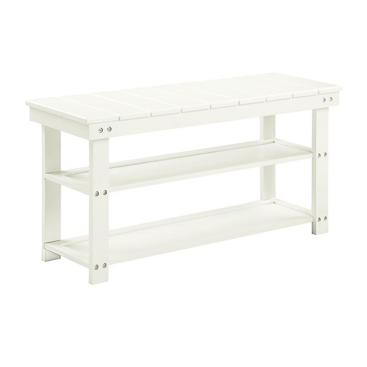 Oxford Utility Mudroom Bench with Shelves, White