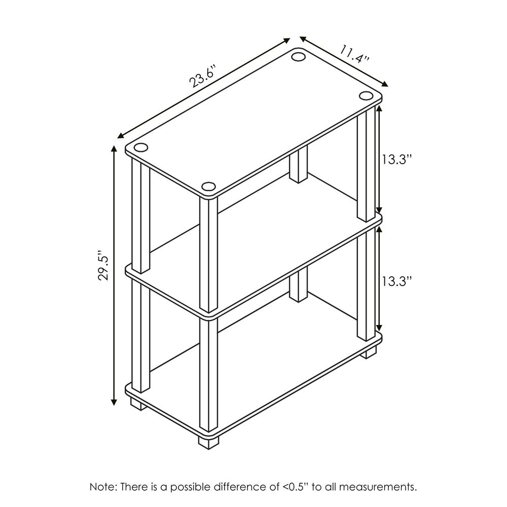 Corner Computer Desk with Bookshelf, Americano/Stainless Steel