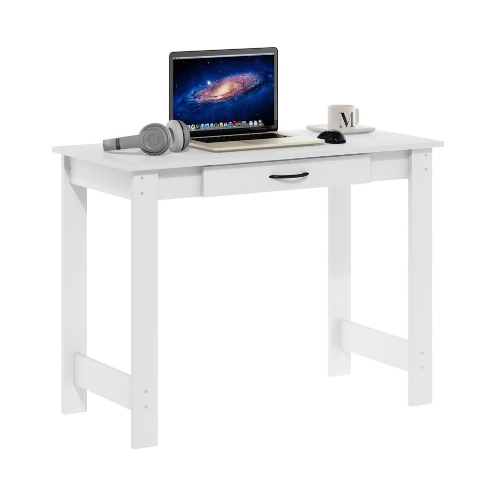 Writing Desk with Drawer, White