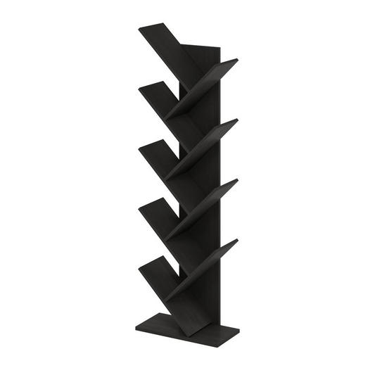 Tree Bookshelf 9-Tier Floor Standing Tree Bookcase, Espresso