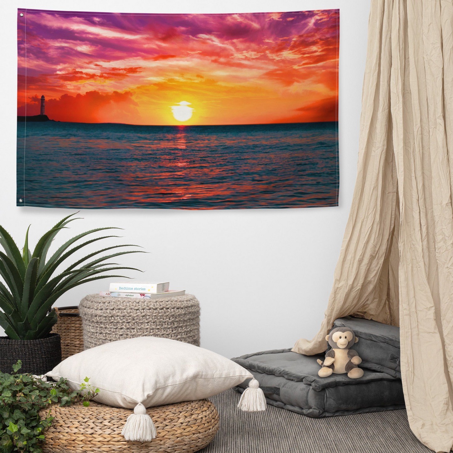 Glimmering Sunrise  Flag Tapestry wall hanging