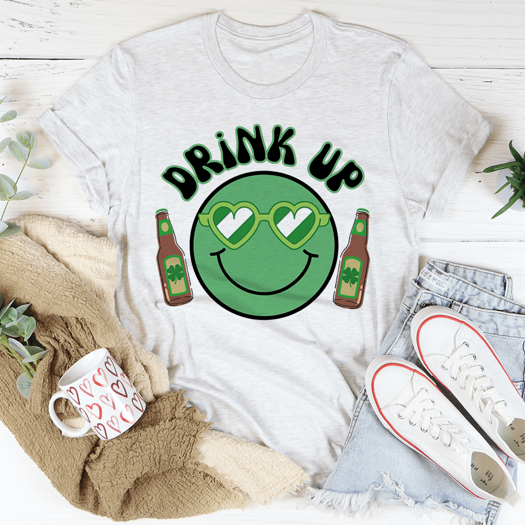 Drink Up Smiley St. Patricks Tee