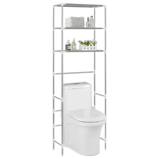 3-Tier Storage Rack over Toilet Silver 20.9"x11"x66.5"