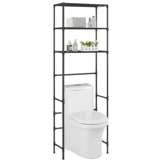 3-Tier Storage Rack over Toilet Black 20.9"x11"x66.5"