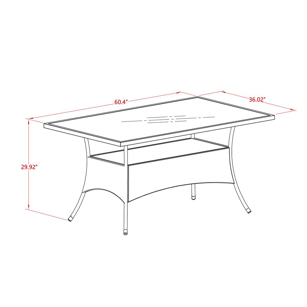 Wicker Patio Table Natural Linen