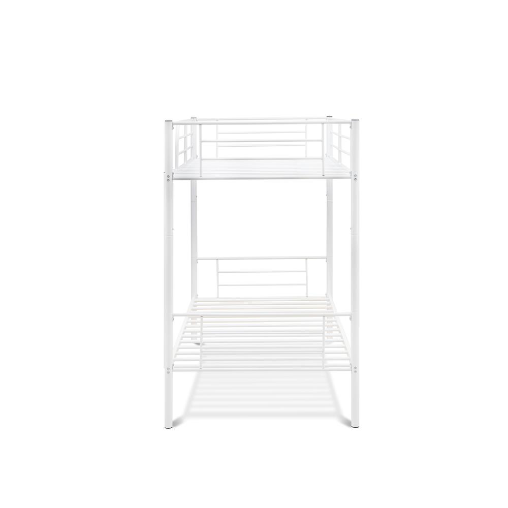 Twin Bunk Bed in powder coating white color