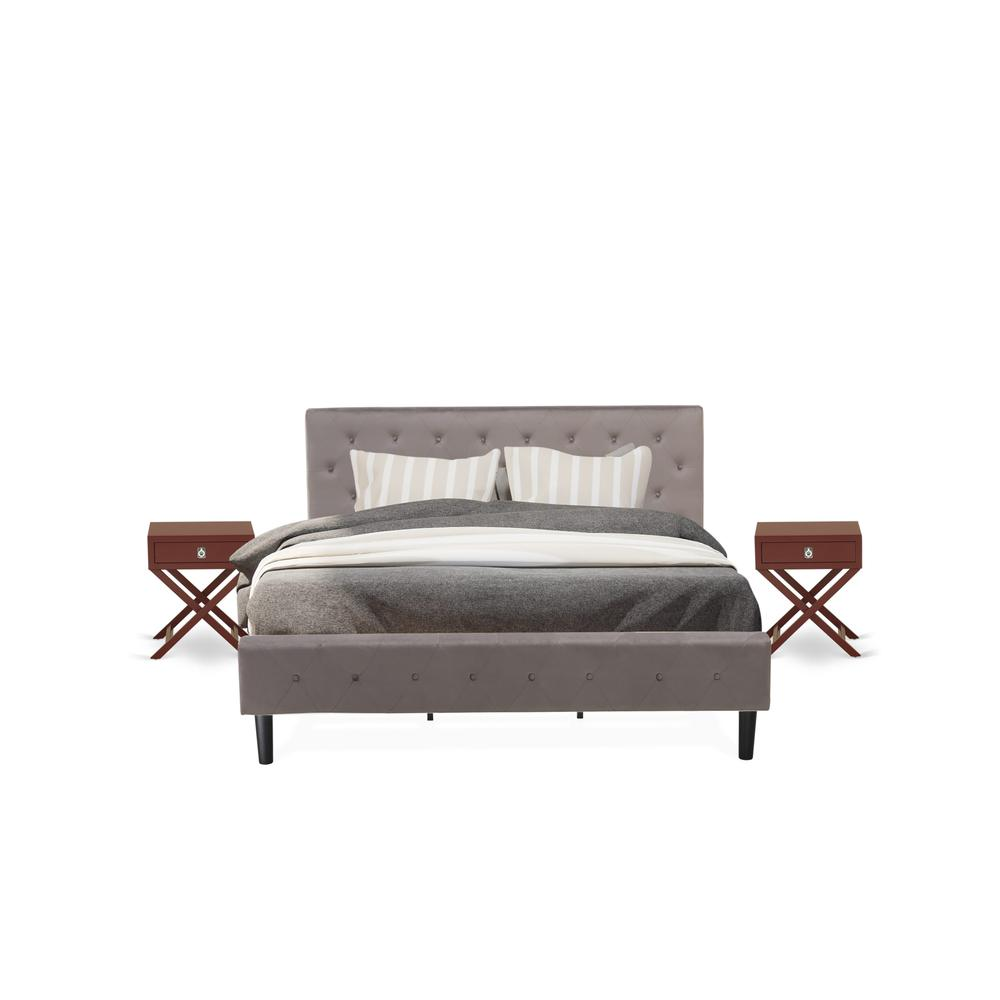 3 Pc Set - King Bed and 2 Nightstands