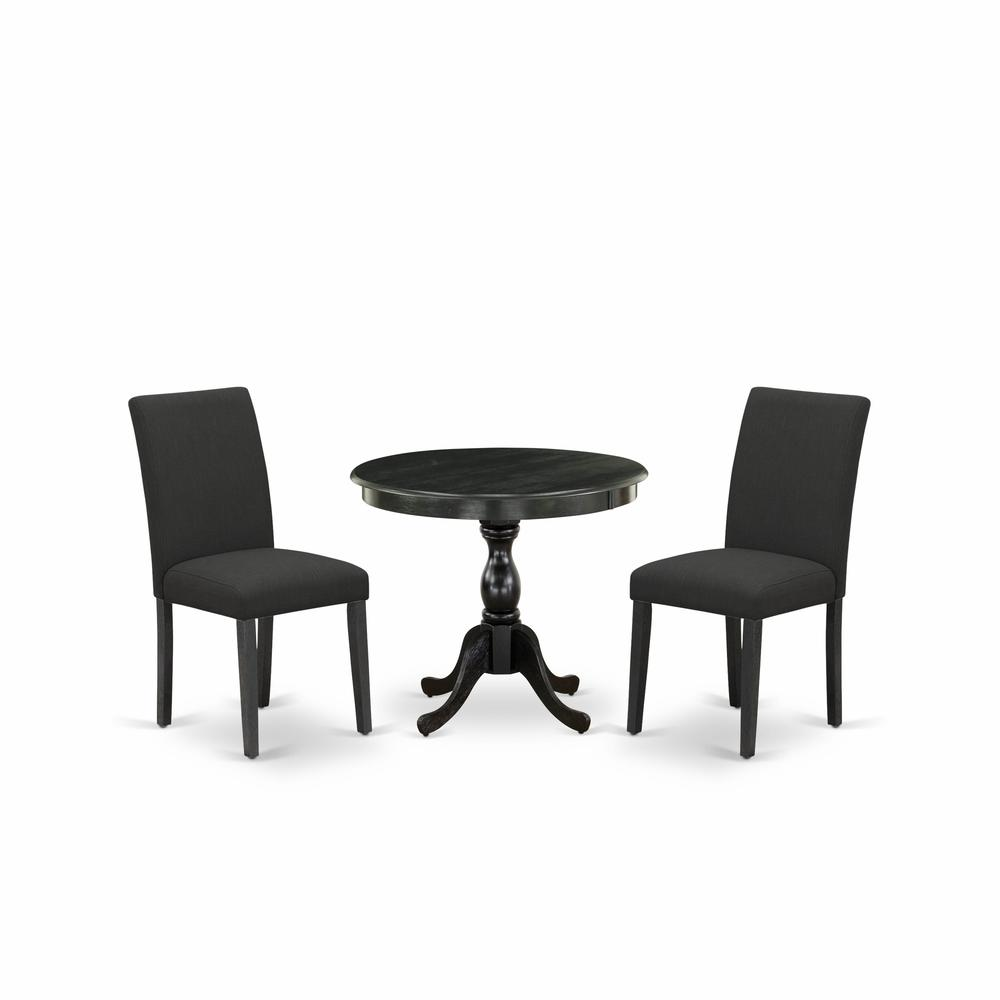 3 Piece DINETTE SET – Wire Brushed Black Finish