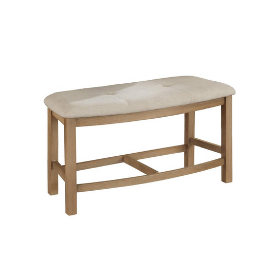 Single linen fabric hounter height dining bench