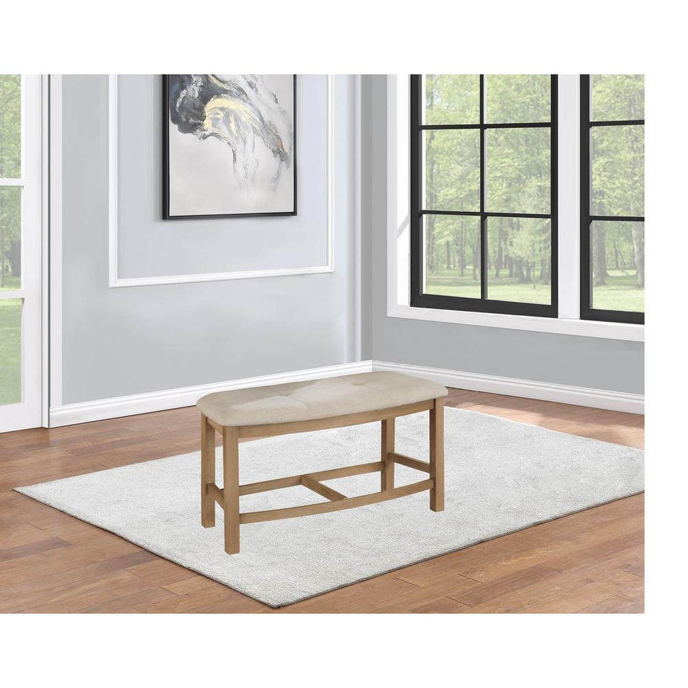 Single linen fabric hounter height dining bench