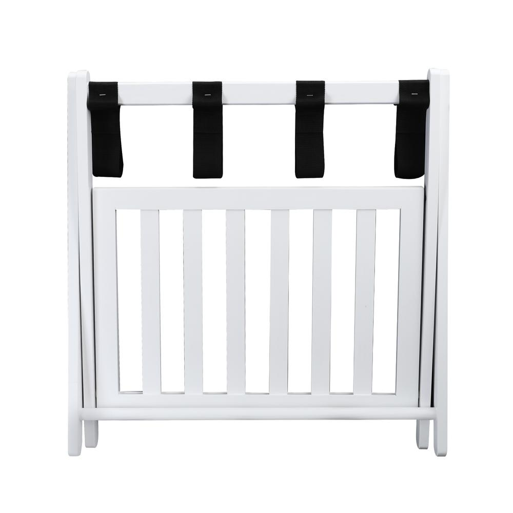 Luggage Rack with Shelf- White