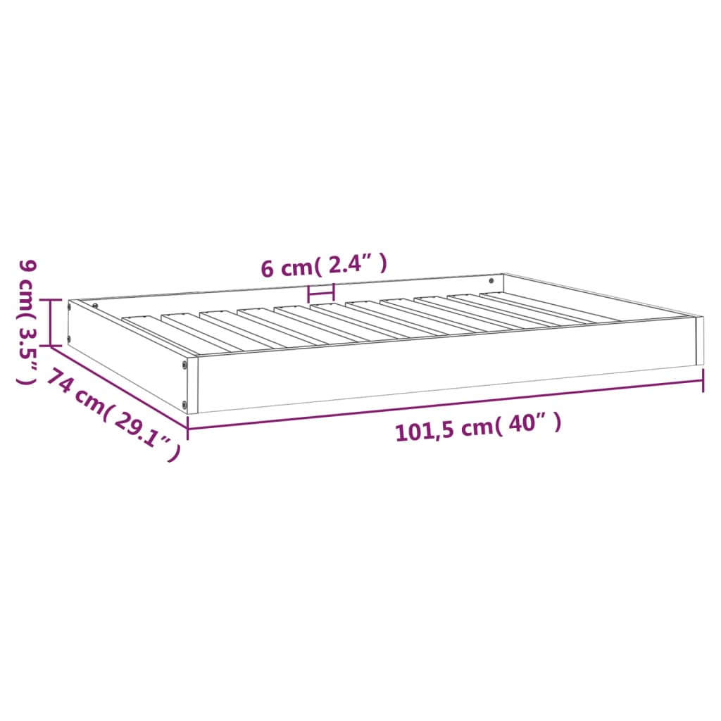 vidaXL Dog Bed 40"x29.1"x3.5" Solid Wood Pine