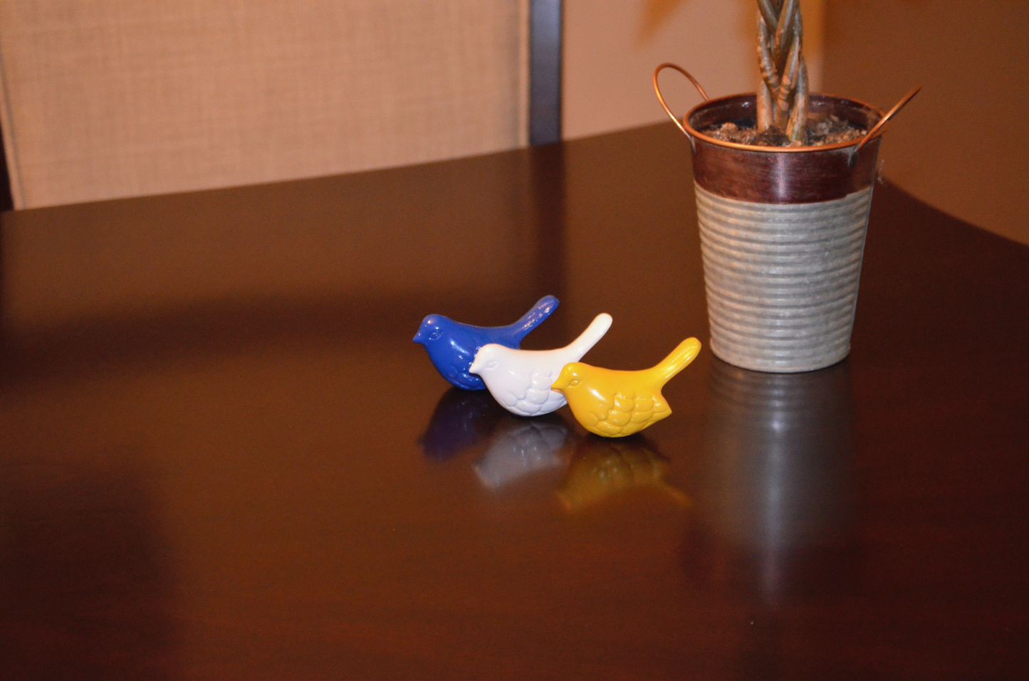 Vibhsa Bird Figurines Symbols of Health & Happiness (Blue, White & Yellow)