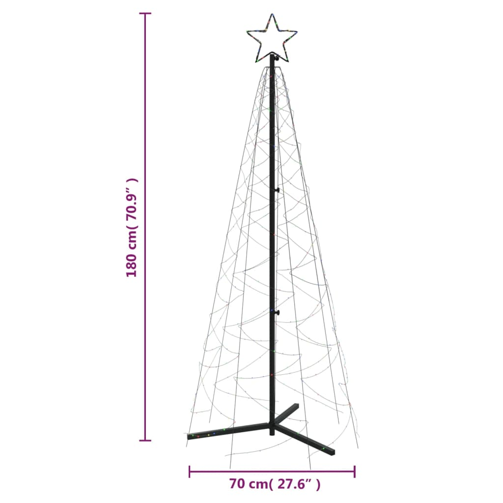 Christmas Cone Tree Colorful 200 LEDs 2x6 ft