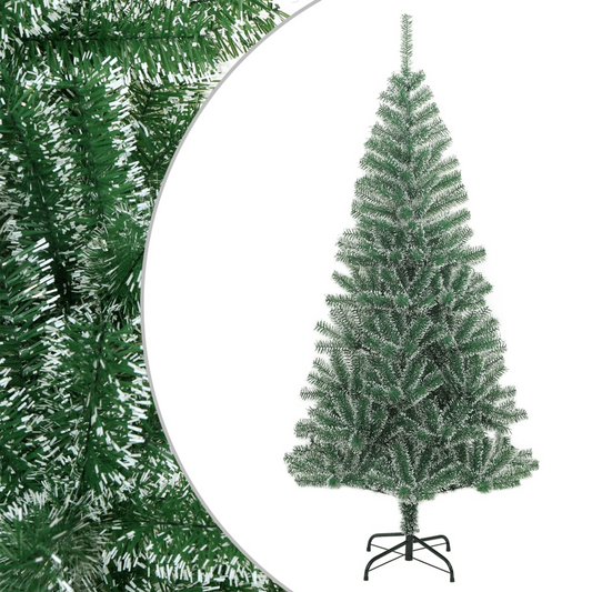 vidaXL Artificial Christmas Tree with Flocked Snow Green 47.2"