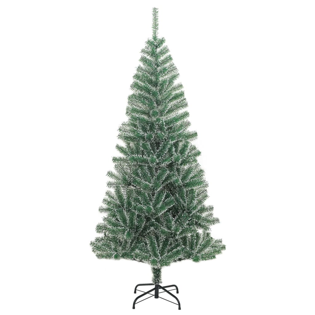 vidaXL Artificial Christmas Tree with Flocked Snow Green 47.2"