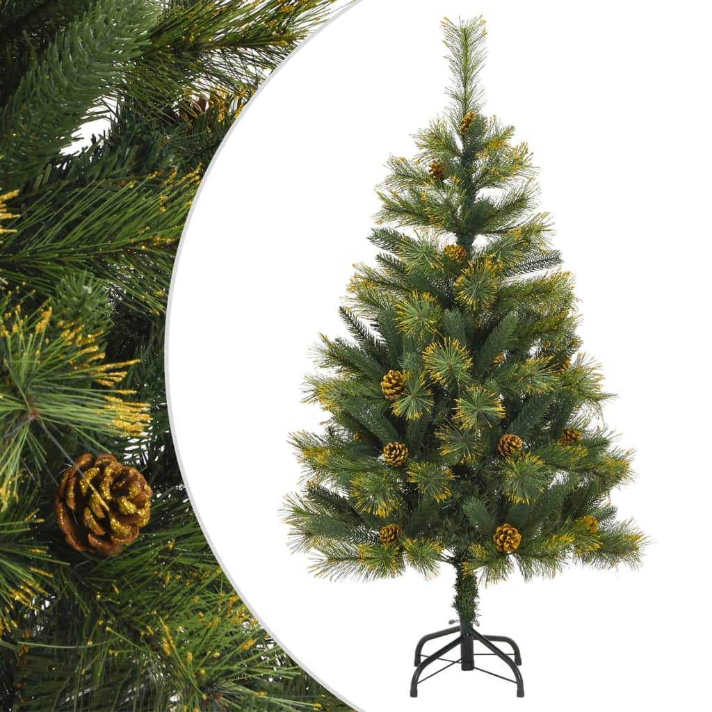 Artificial Hinged Christmas Tree with Cones 47.2"