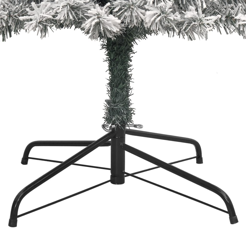 Slim Christmas Tree with Stand and Flocked Snow 118.1" PVC