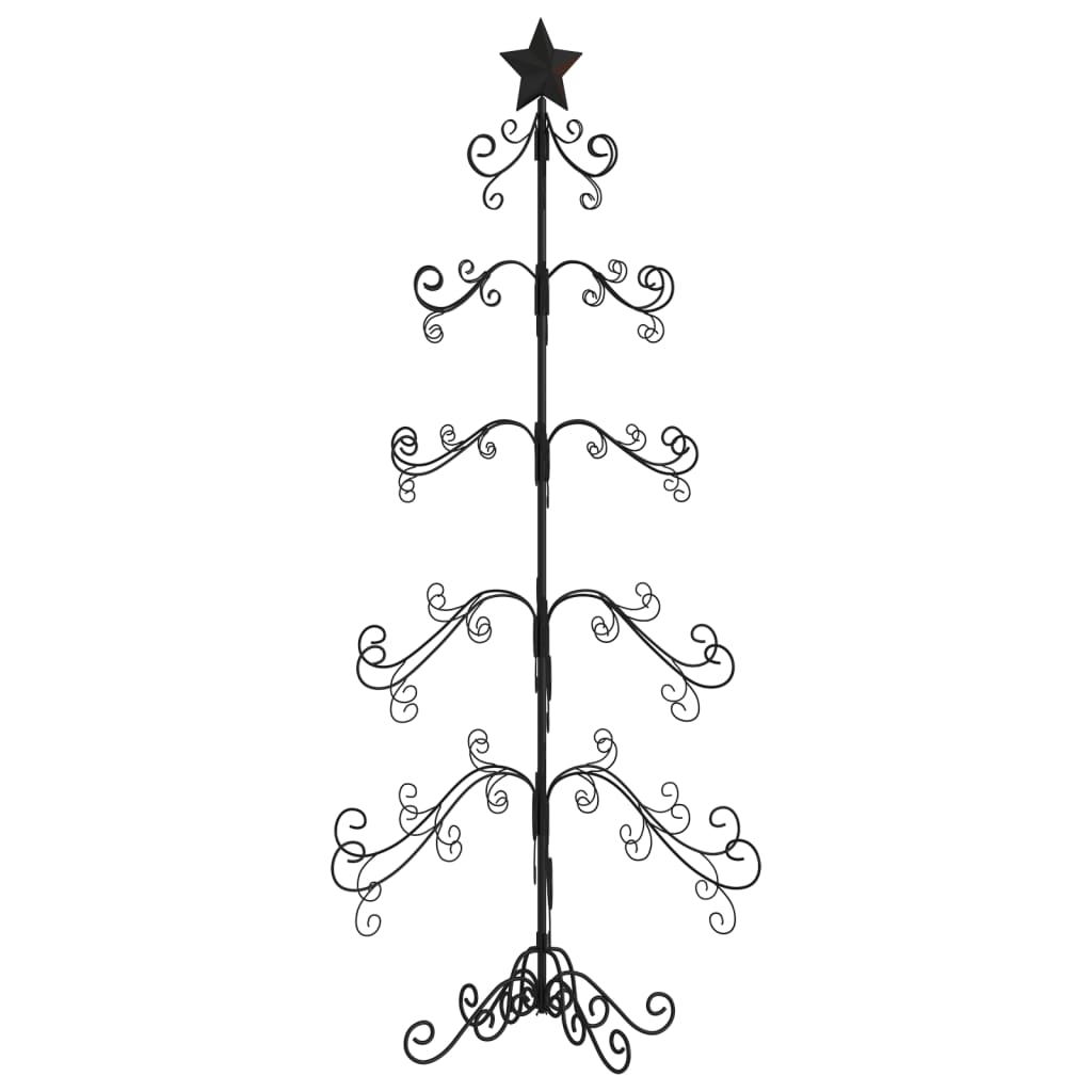 vidaXL Metal Christmas Tree for Decoration Black 59.1"