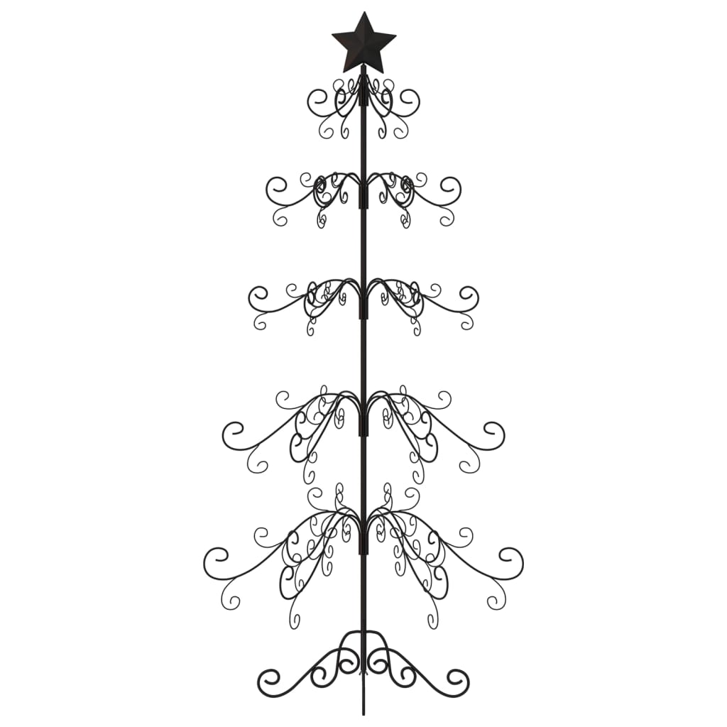 vidaXL Metal Christmas Tree for Decoration Black 59.1"