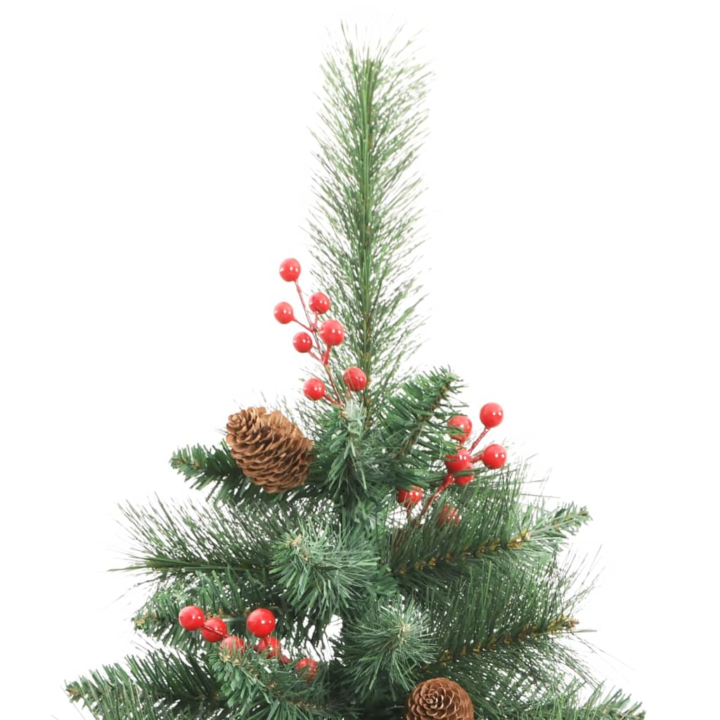 Artificial Hinged Christmas Tree with Cones and Berries 70.9"