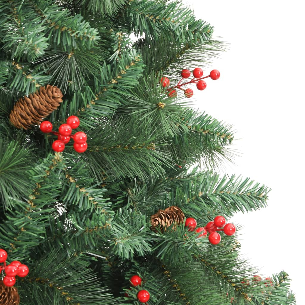 Artificial Hinged Christmas Tree with Cones and Berries 70.9"