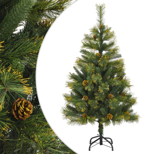 Artificial Hinged Christmas Tree with Cones 59.1"