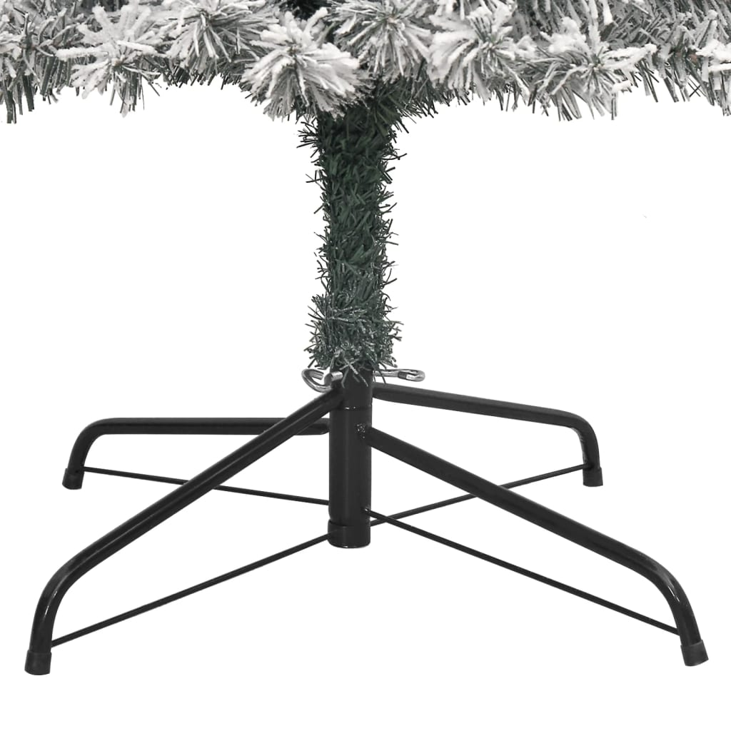 Slim Christmas Tree with Stand and Flocked Snow 106.3" PVC