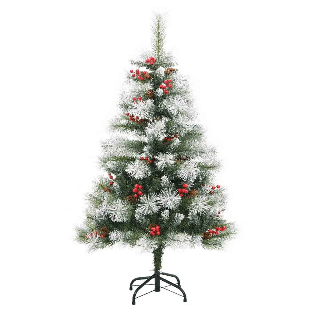 Artificial Hinged Christmas Tree with Cones and Berries 59.1"