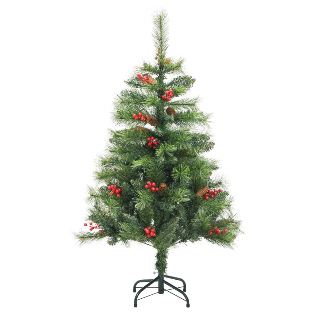 Artificial Hinged Christmas Tree with Cones and Berries 59.1"