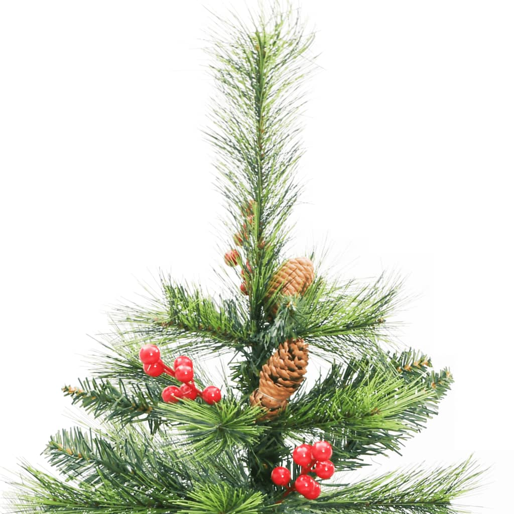 Artificial Hinged Christmas Tree with Cones and Berries 59.1"