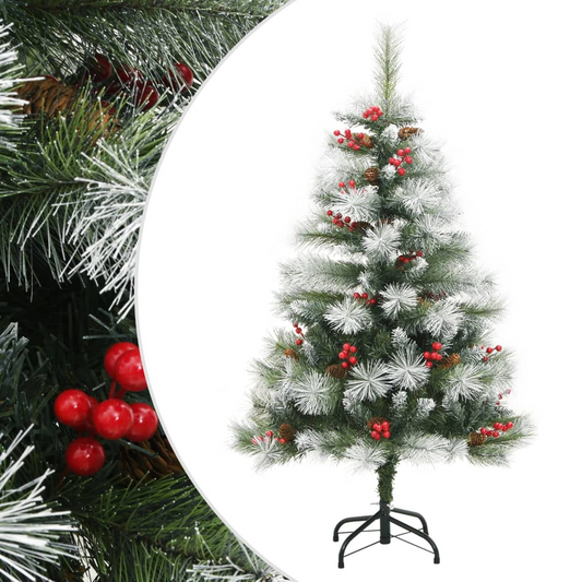 Artificial Hinged Christmas Tree with Cones and Berries 47.2"