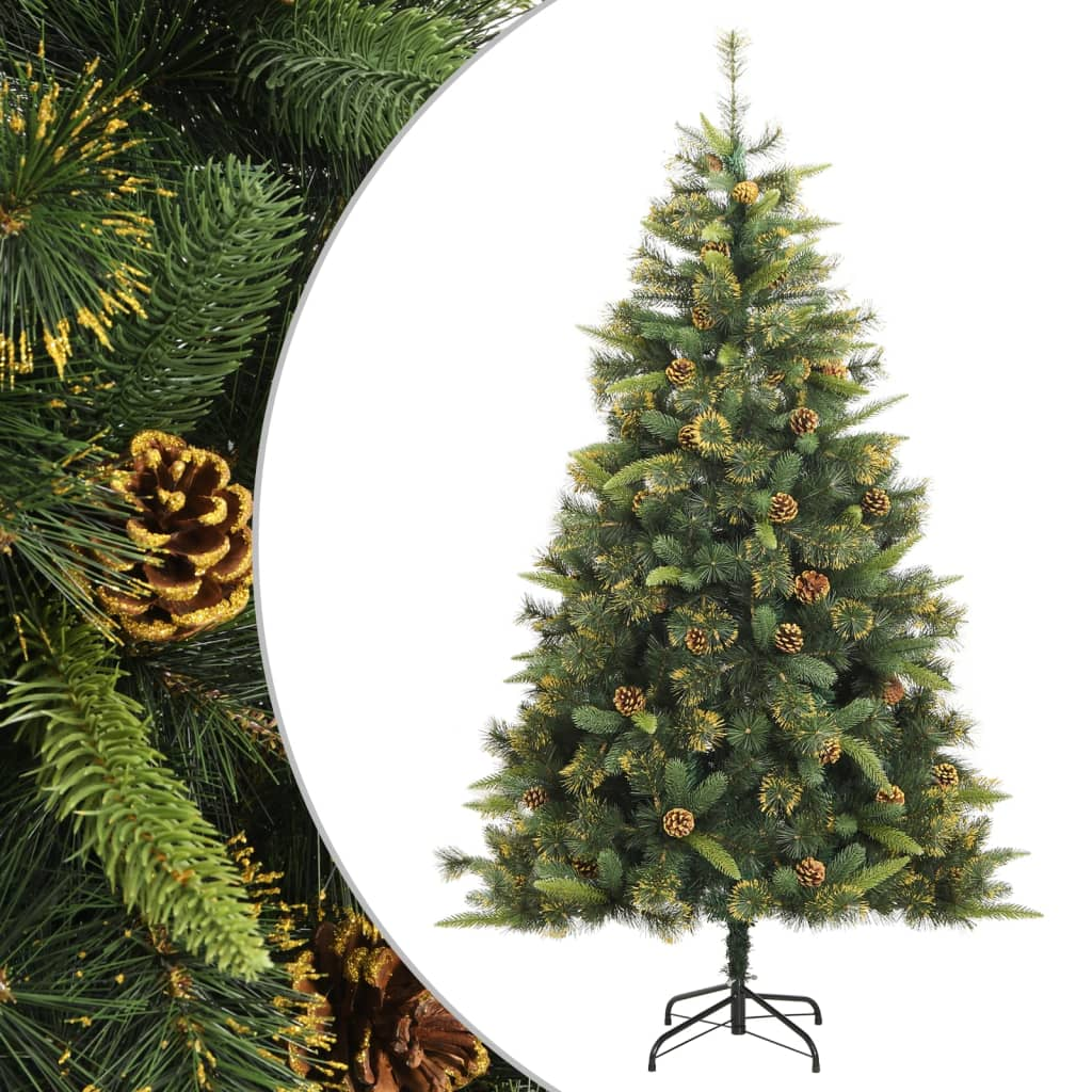 Artificial Hinged Christmas Tree with Cones 82.7"