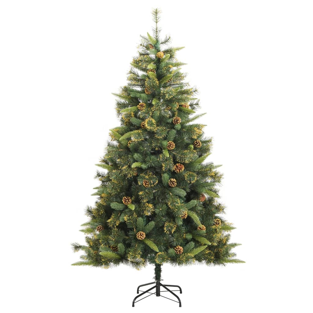 Artificial Hinged Christmas Tree with Cones 82.7"