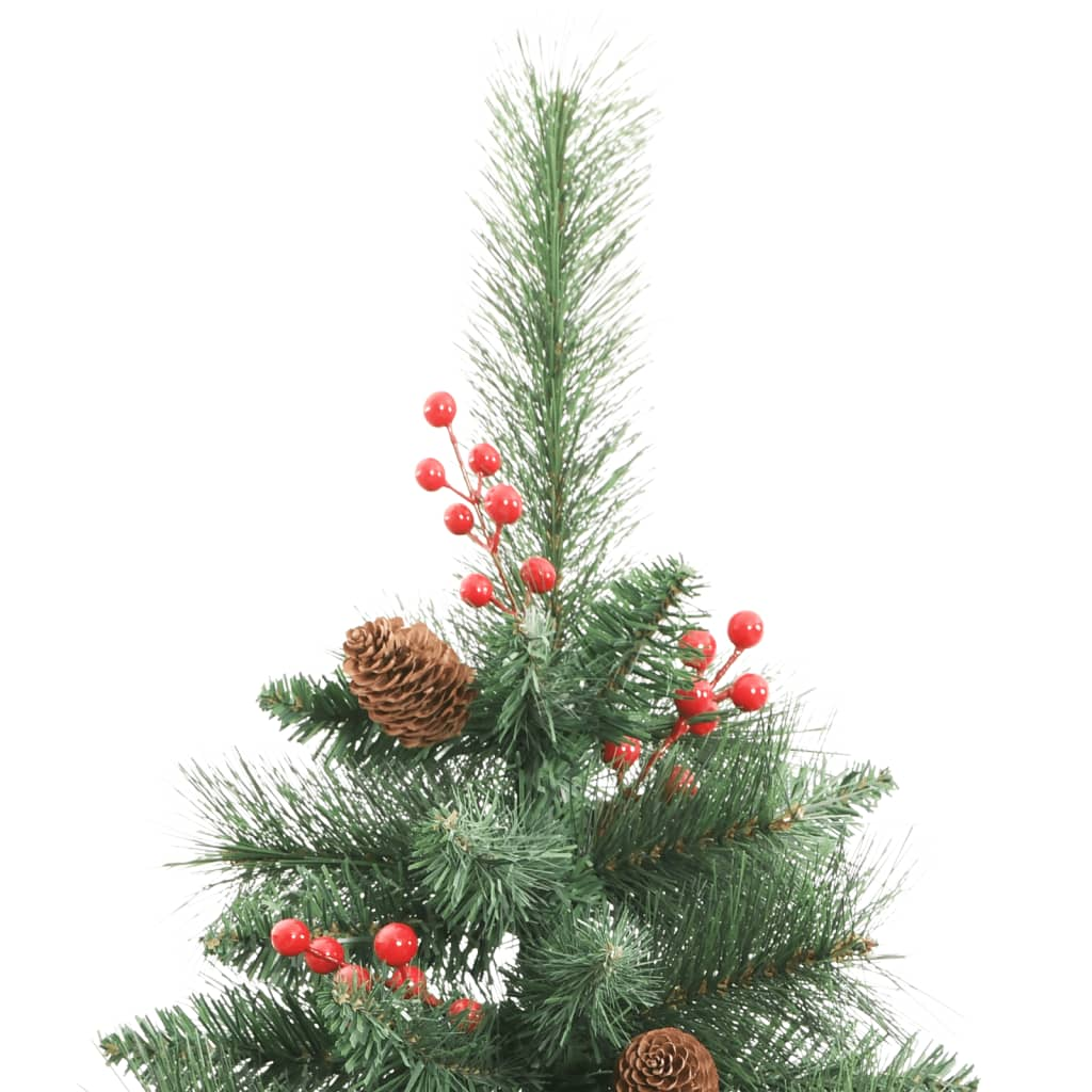 Artificial Hinged Christmas Tree with Cones and Berries 94.5"