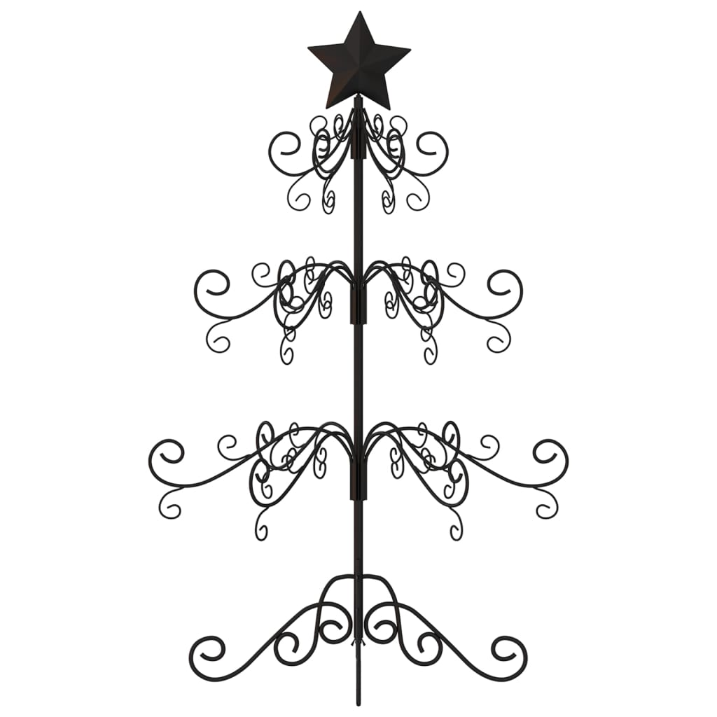 Metal Christmas Tree for Decoration Black 35.4"