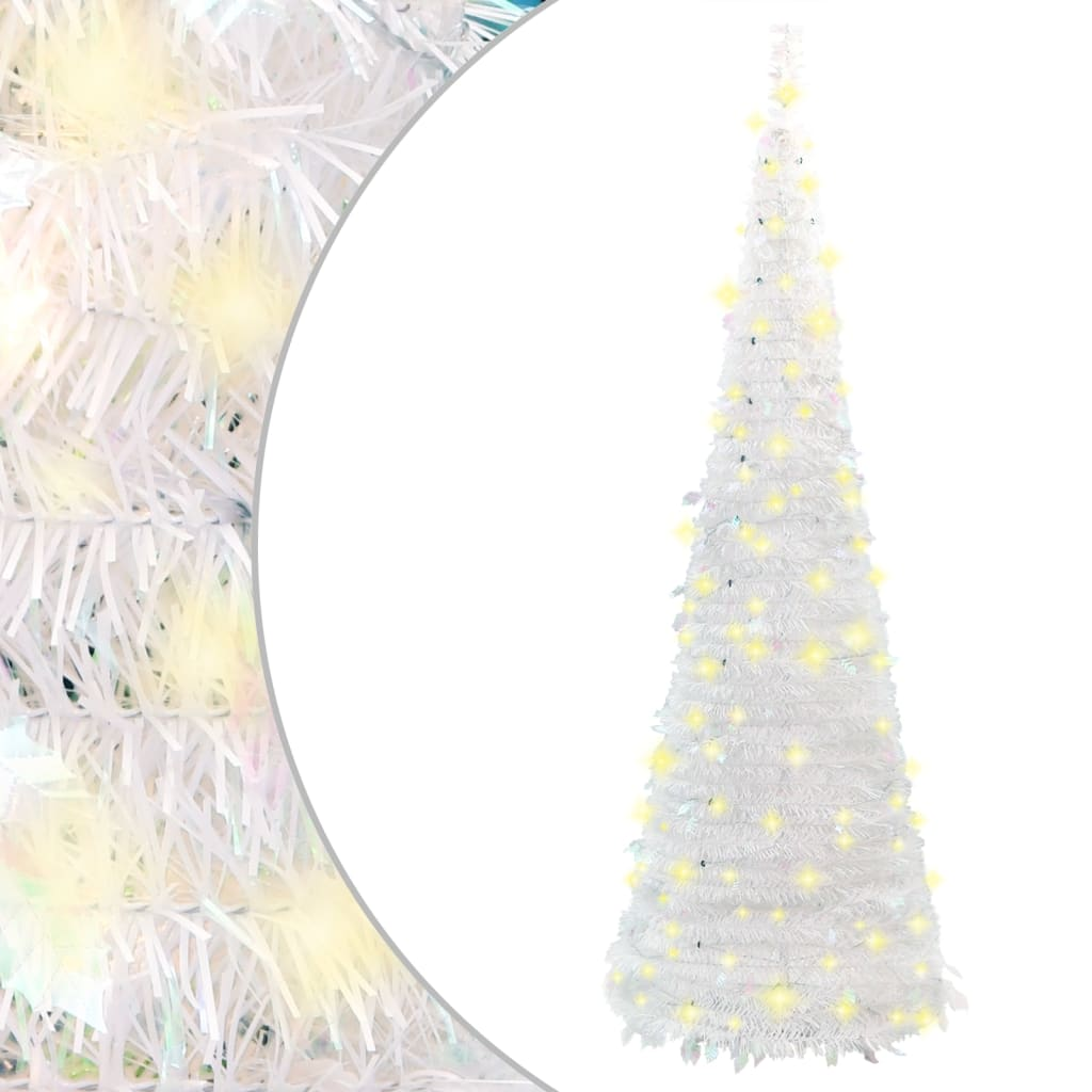 Artificial Christmas Tree Pop-up 50 LEDs White 47.2"