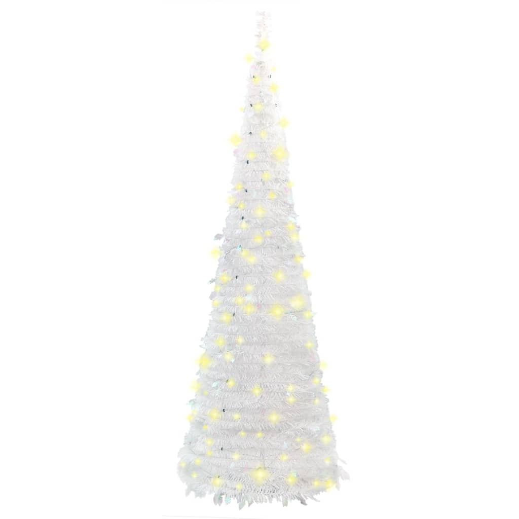 Artificial Christmas Tree Pop-up 50 LEDs White 47.2"