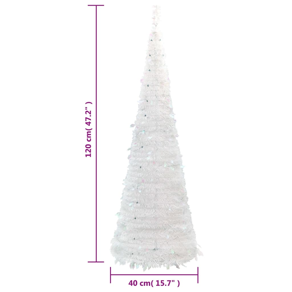 Artificial Christmas Tree Pop-up 50 LEDs White 47.2"