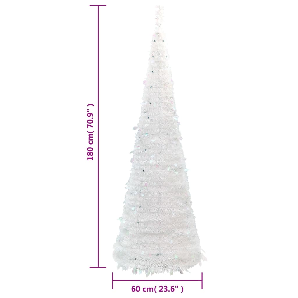 Artificial Christmas Tree Pop-up 150 LEDs White 70.9"