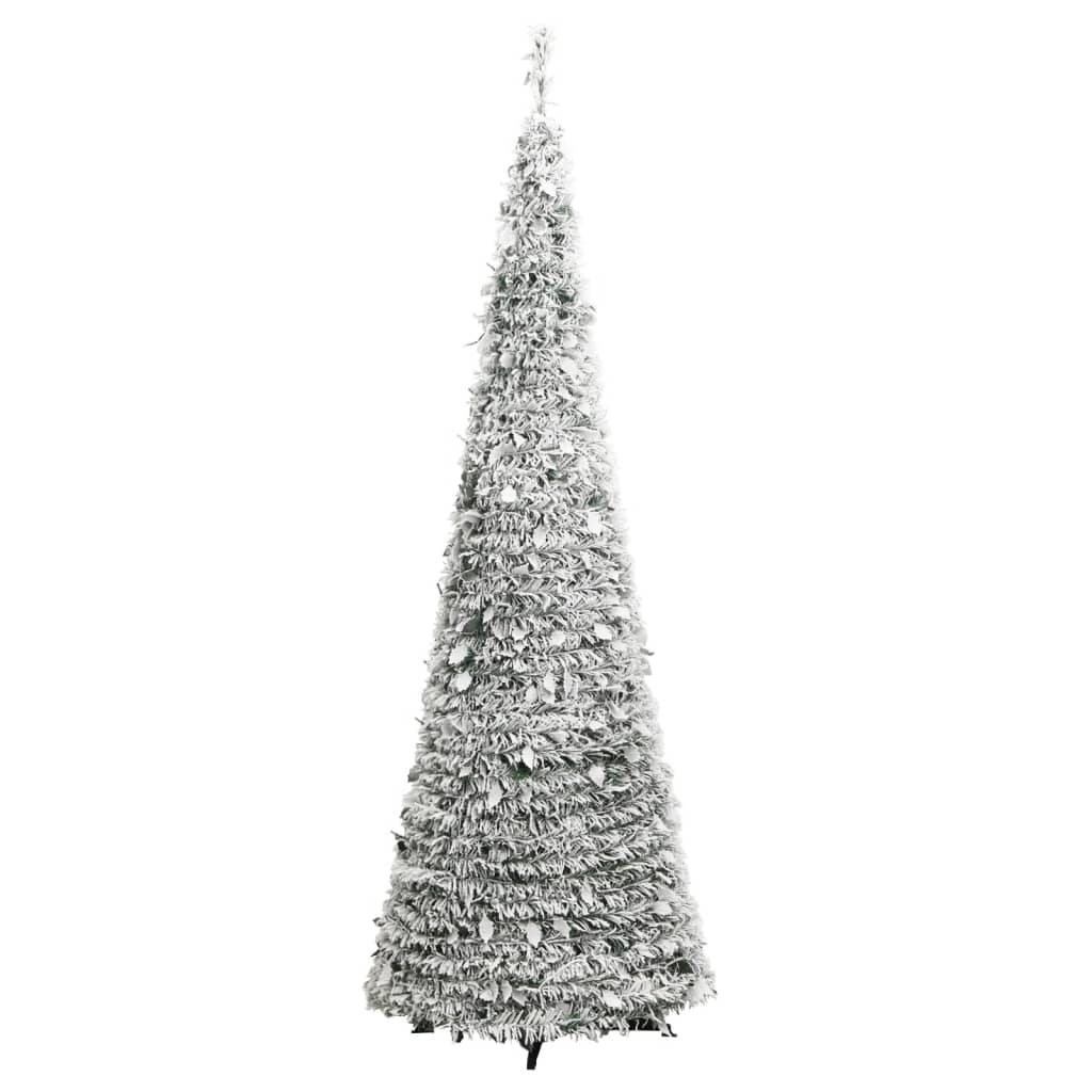 Artificial Christmas Tree Pop-up Flocked Snow 100 LEDs 59.1"