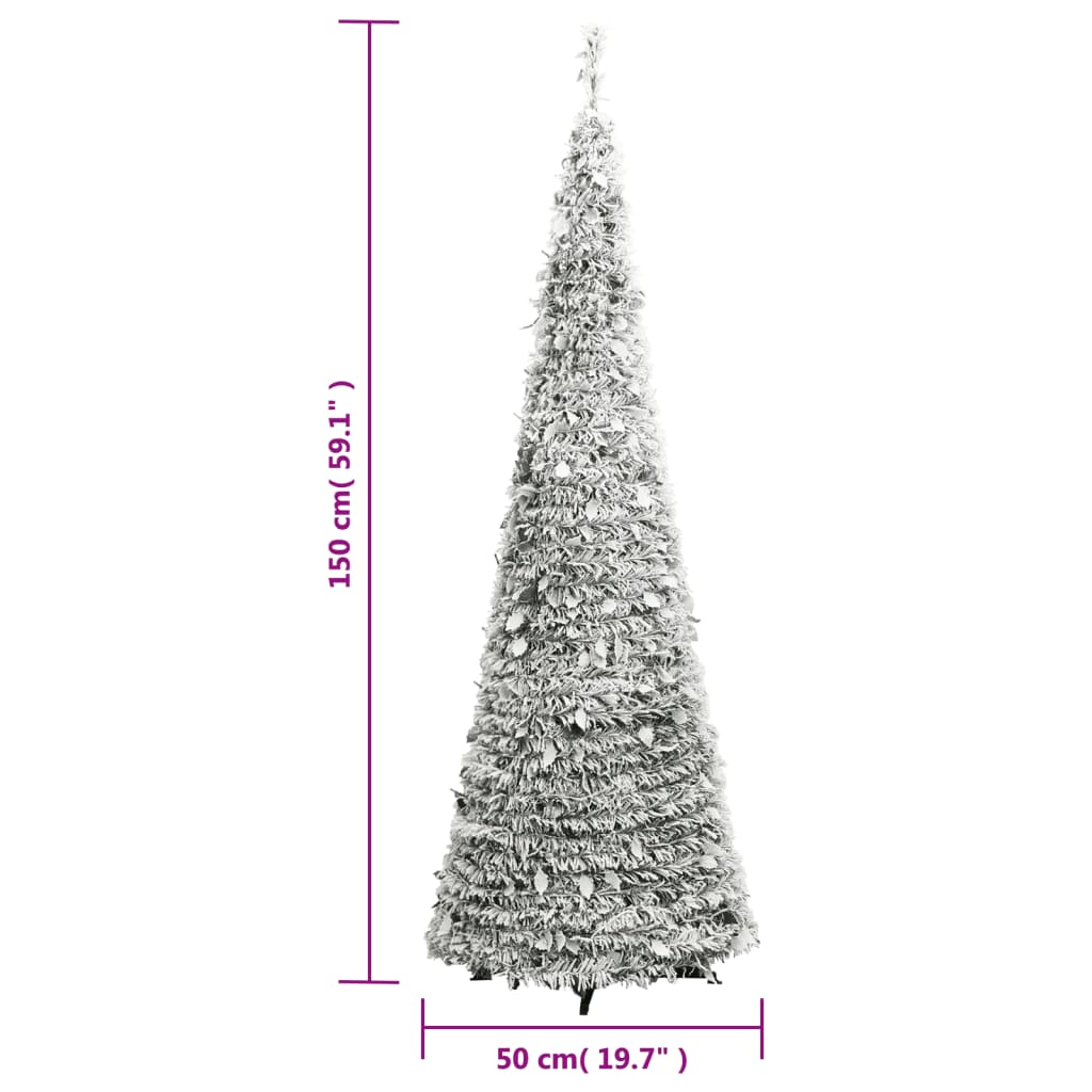 Artificial Christmas Tree Pop-up Flocked Snow 100 LEDs 59.1"