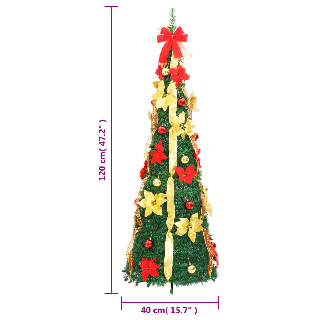 Artificial Christmas Tree Pop-up 50 LEDs Green 47.2"