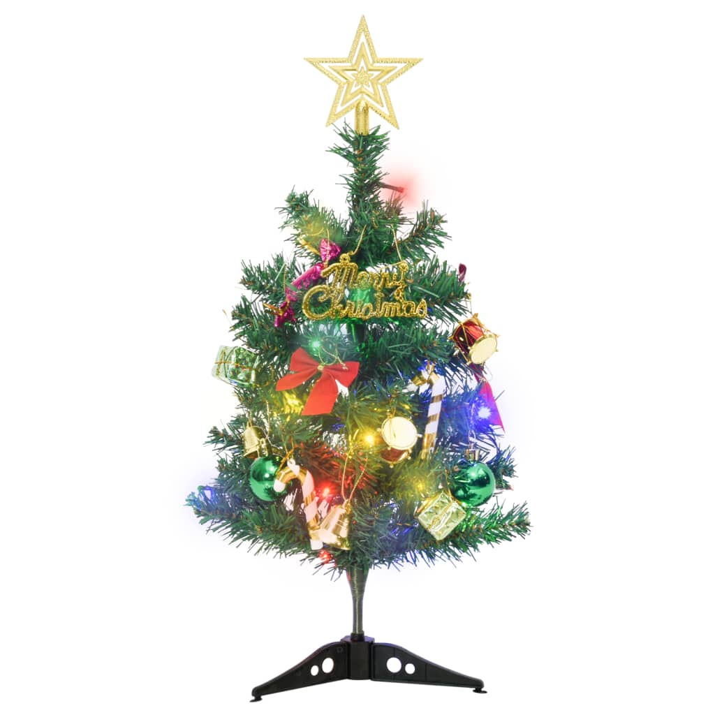 Mini Artificial Pre-lit Christmas Tree with 20 LEDs Green 17.7"