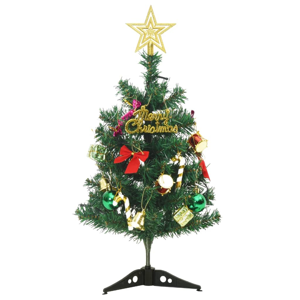 Mini Artificial Pre-lit Christmas Tree with 20 LEDs Green 17.7"