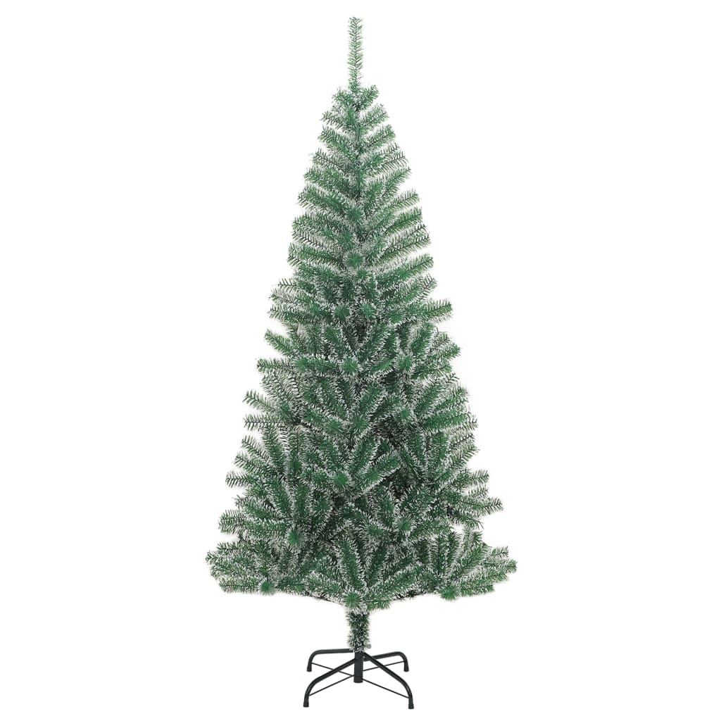 vidaXL Artificial Christmas Tree with Flocked Snow Green 82.7"