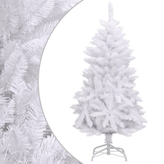 Artificial Hinged Christmas Tree with Stand White 59.1"