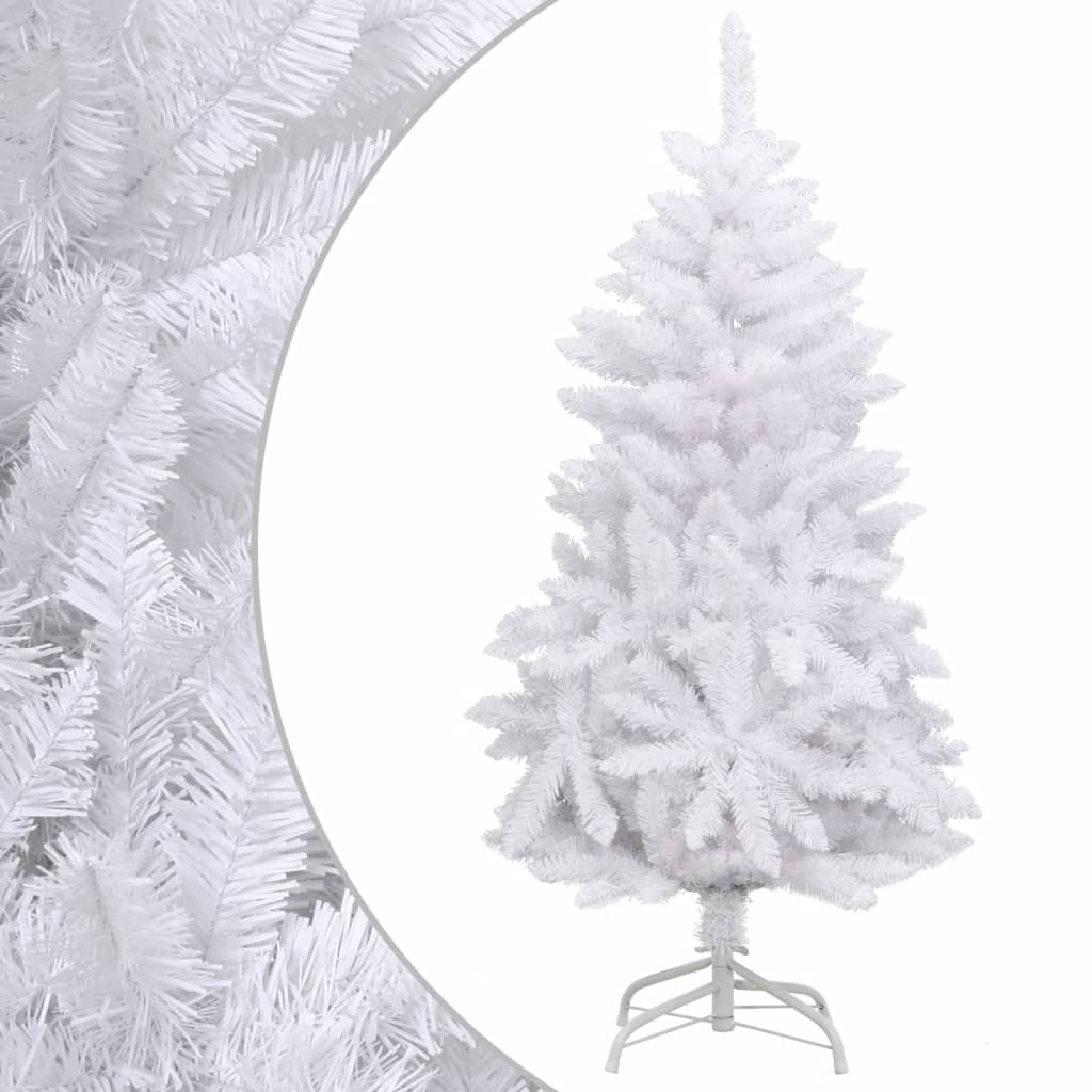 vidaXL Artificial Hinged Christmas Tree with Stand White 47.2"